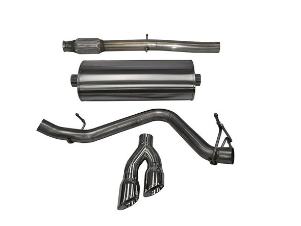 Corsa Touring 3" Cat-Back Exhaust System w/Single Side Exit, Twin 4" Polished Pro Series Tips :: 2014-2018 Silverado 1500 5.3L V8 w/143.5" Wheelbase