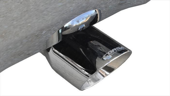 Corsa Sport 3" Cat-Back Exhaust System w/Dual Rear Exit, Single 4" Polished Tips :: 2014-2019 Silverado 1500 5.3L V8 w/143.5" Wheelbase
