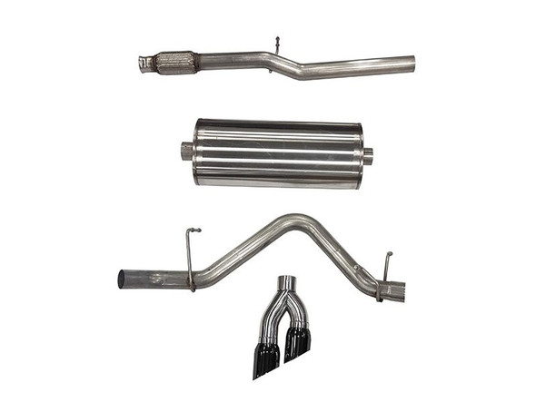 Corsa Sport 3" Cat-Back Exhaust System w/Single Side Exit, Twin 4" Black Pro Series Tip :: 2019-2021 Silverado 1500 5.3L V8 w/147.5" Wheelbase