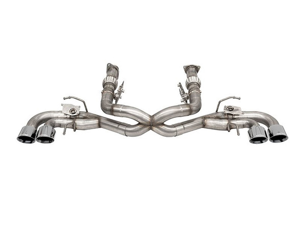 Corsa 3.0" Muffler Delete 4 Valve Cat-Back Exhaust System w/NPP Sound Control, 4.5" Polished Pro-Series Tips :: 2020-2022 C8 Corvette Stingray