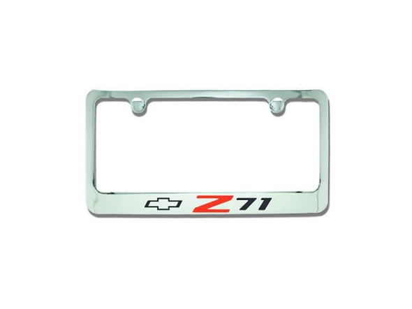 Elite Silverado 1500 Z71 Engraved License Plate Frame Chrome