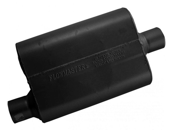 Flowmaster 4" x 9.75" x 13" Oval 40 Series Chambered Muffler, 2.5" Offset/Center  :: Universal Fit, 2014-2021 Silverado 1500