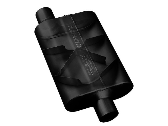 Flowmaster 4" x 9.75" x 13" Oval 40 Series Chambered Muffler, 2.5" Offset/Center  :: Universal Fit, 2014-2021 Silverado 1500