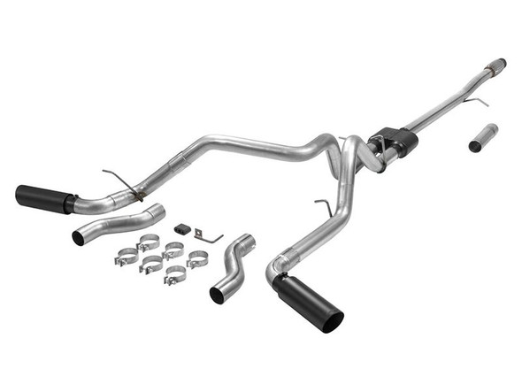 Flowmaster 3" Outlaw Cat-Back Dual Exhaust System w/ Dual Side or Rear Exit, 4" Black Tips  :: 2019-2021 Silverado 1500 5.3L
