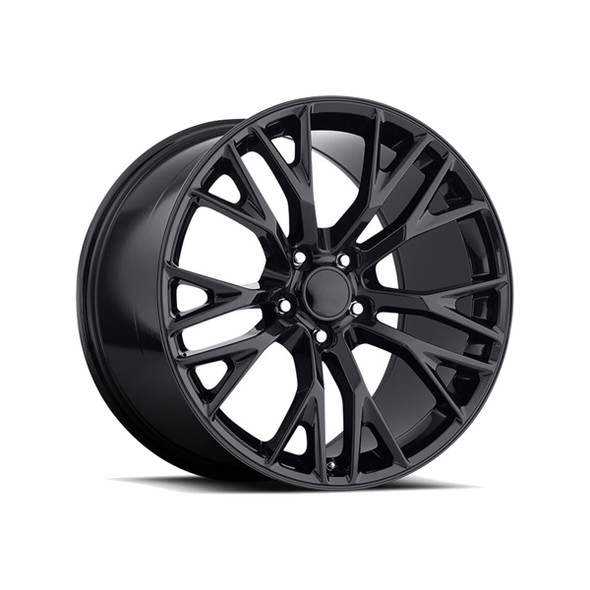 Factory Reproductions FR 22 Z06 Replica Wheels, Gloss Black, 18x8.5 & 19x10 :: 2014-2019 C7 Corvette Stingray