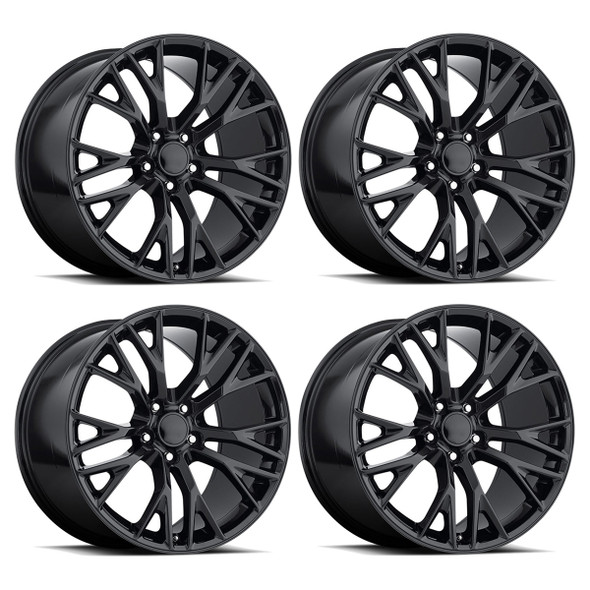 Factory Reproductions FR 22 Wheels, Gloss Black, 19x8.5 & 20x10 :: 2014-2019 C7 Corvette Stingray