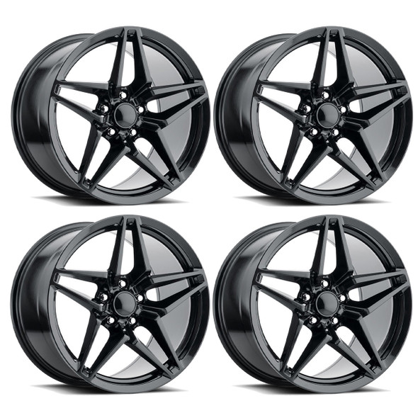 FR 29 C7 ZR1 Replica Wheel Set, Satin Black, 19x10 & 20x12 :: 2015-2019 C7 Corvette Z06 & Grand Sport