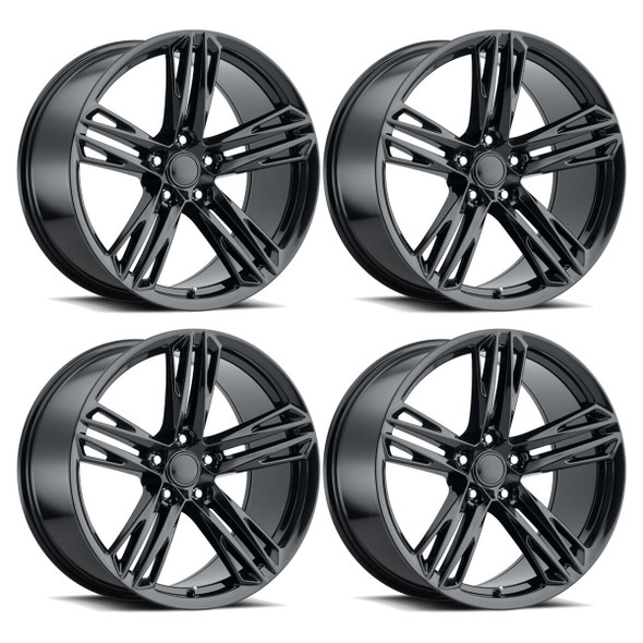 FR 35F ZL1 1LE Replica Wheel Set, Gloss Black, 20x10 & 20x10 :: 2010-2024 Camaro