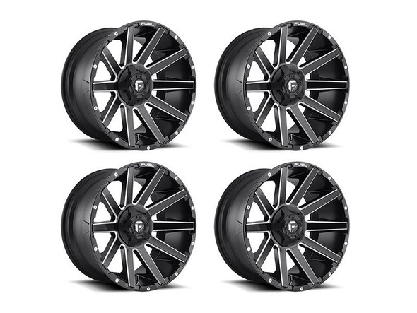 Fuel Off-Road Silverado 1500 D616 Contra Wheel Set, 20x9" +2mm, Matte Black Milled