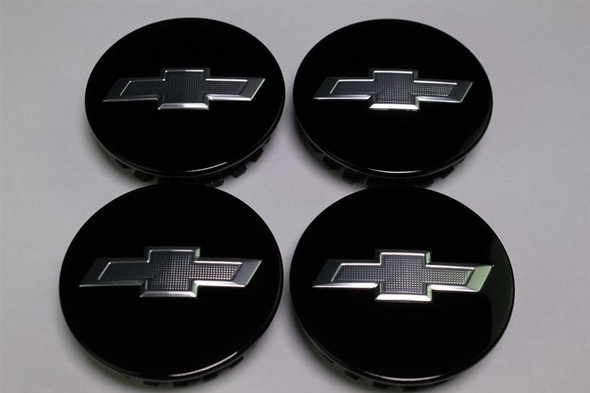 Chevrolet Wheel Center Caps - Gloss Black w/ Silver Bowtie - Set of 4 :: 2016-2021 Camaro