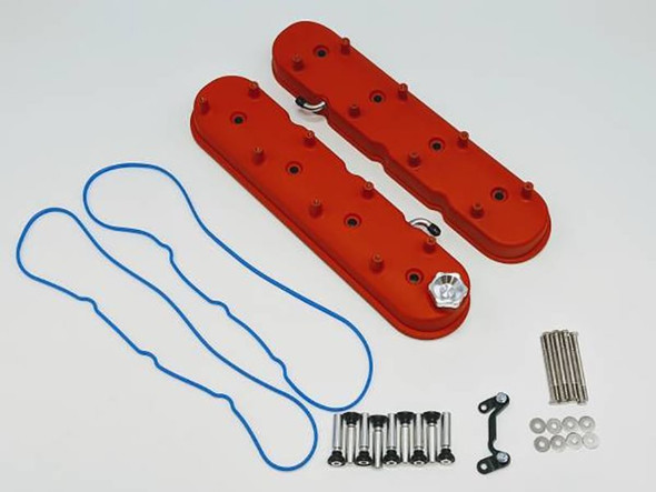 Granatelli Tall Valve Covers With Integral Angled Coil Mounts, Red Wrinkle Finish :: 2010-2015 Camaro SS, ZL1, Z28