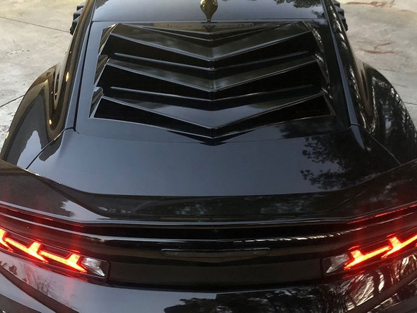 GLASSSKINZ 6th Gen BAKKDRAFT Rear Window Louver/Valance :: 2016-2021 Camaro