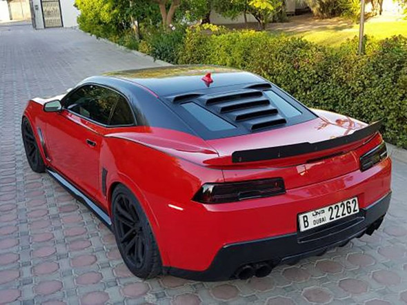 GLASSSKINZ 5th Gen TEKNO1 Rear Window Louver/Valance :: 2010-2015 Camaro