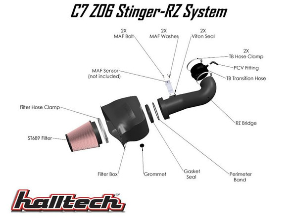 Halltech Stinger-RZ Cold Air Intake System w/ K&N Style Filter :: 2015-2019 C7 Corvette Z06