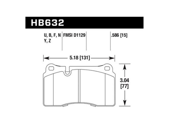 Hawk Performance Street 5.0 Brake Pads, Rear :: 2015, 2016, 2017, 2018, 2019 C7 Corvette Z06 & ZR1