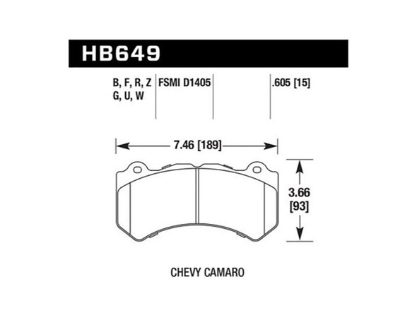 Hawk Performance DTC-60 Brake Pads, Front :: 2012, 2013, 2014, 2015 Camaro ZL1