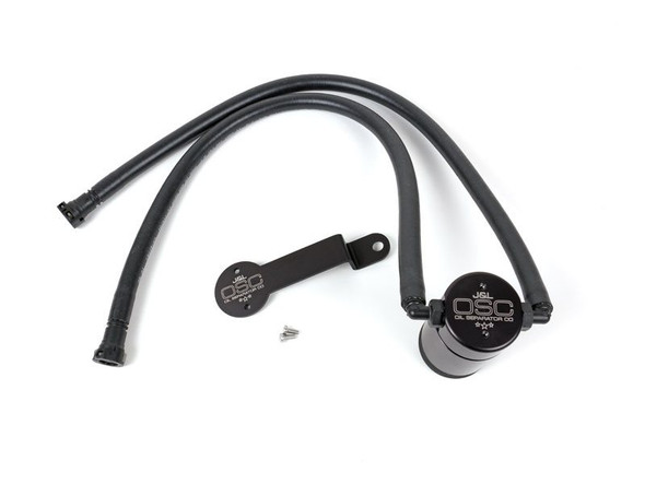 J&L OSC 3.0 Oil Separator, Driver Side, Black Anodized :: 2014-2019* Silverado & GMC Sierra 1500 5.3L & 6.2L