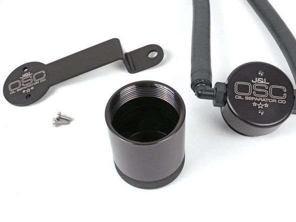 J&L OSC 3.0 Oil Separator, Driver Side, Black Anodized :: 2014-2019* Silverado & GMC Sierra 1500 5.3L & 6.2L
