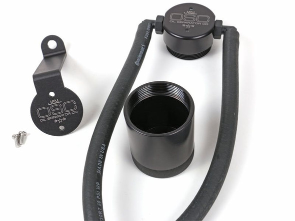 J&L OSC 3.0 Oil Separator, Driver Side, Black Anodized :: 2014-2019 C7 Corvette Stingray & Grand Sport