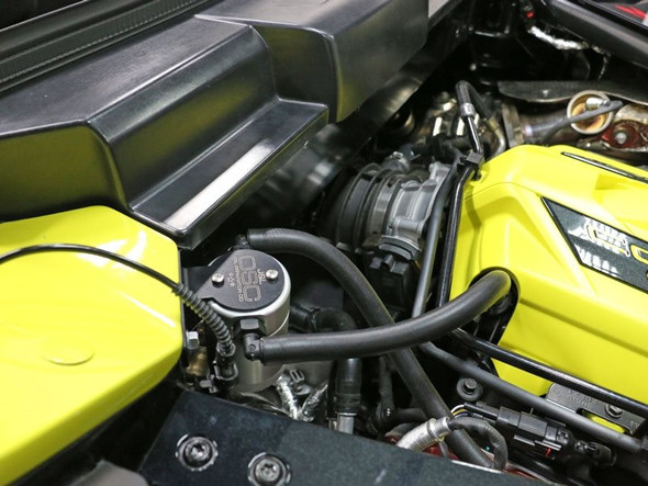 J&L OSC 3.0 Oil Separator, Passenger Side, Clear Anodized :: 2020-2022 C8 Corvette w/ Targa Top