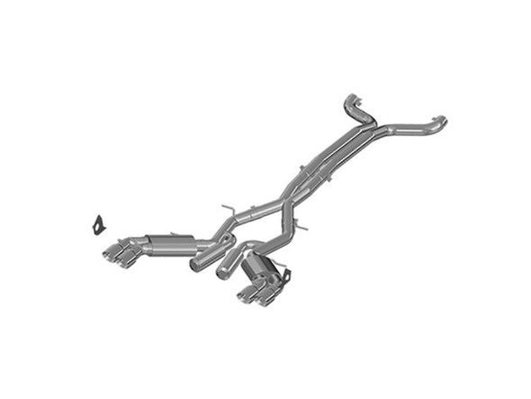 MBRP XP Series 3" Street Version Cat-Back Exhaust System w/ 4" Dual Quad Tips, Stainless Steel :: 2016-2021 Camaro SS Manual Coupe, ZL1 Coupe