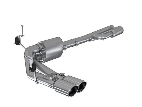 MBRP Pro-Series 3" Cat Back Exhaust System w/ Pre-Axle Dual Side Exit, T304 Stainless Steel :: 2019-2021 Silverado 1500 4.3L, 5.3L