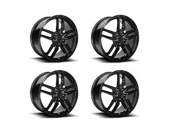 OE Creations C7 Corvette PR160 2015 C7 Replica Wheel Set, 18x8.5" and 19x10" in Gloss Black