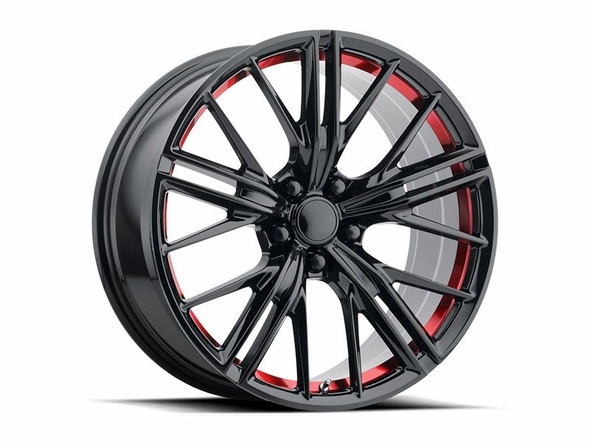 PR194 2017 ZL1 Replica Wheel Set, Gloss Black Red Machined, 20x10