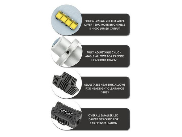 Oracle 9005 4,000+ Lumen LED Non-RS Headlight Conversion Kit, High Beam :: 2016-2018 Camaro Non-RS