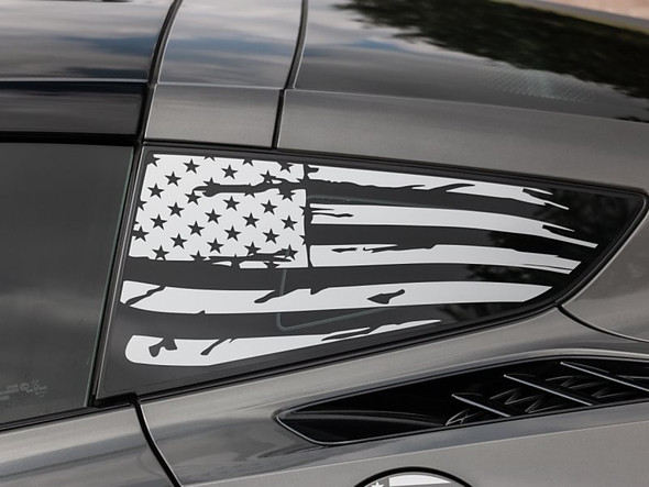 Phastek Quarter Window Distressed Flag Vinyl :: 2014-2019 C7 Corvette