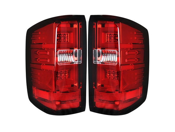 RECON OLED Tail Lights, Red Lens :: 2014-2018 Silverado 1500 With OEM LED Tail Lights
