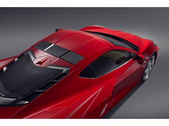 GM Roof Bow Panel, Visible Carbon Fiber w/ Torch Red Trim :: 2020-2021 C8 Corvette