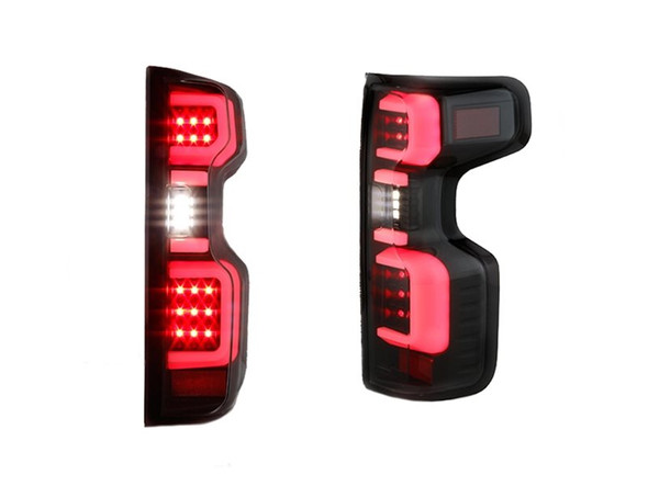 Spyder LED Tail Lights, Clear Lens and Black Housing :: 2019-2020 Silverado 1500 w/ Factory Halogen Bulbs