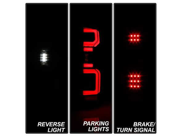 Spyder LED Tail Lights, Clear Lens and Black Housing :: 2019-2020 Silverado 1500 w/ Factory LED Bulbs