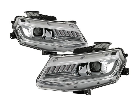 Spyder Signature Series Camaro RS Sequential Headlights Clear Lens and Black Housing