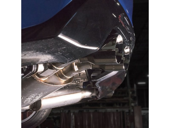 Stainless Works 3" Dual Legend Axleback Exhaust, 5" Polished Quad Tips, Factory Connect :: 2016-2021 Camaro SS