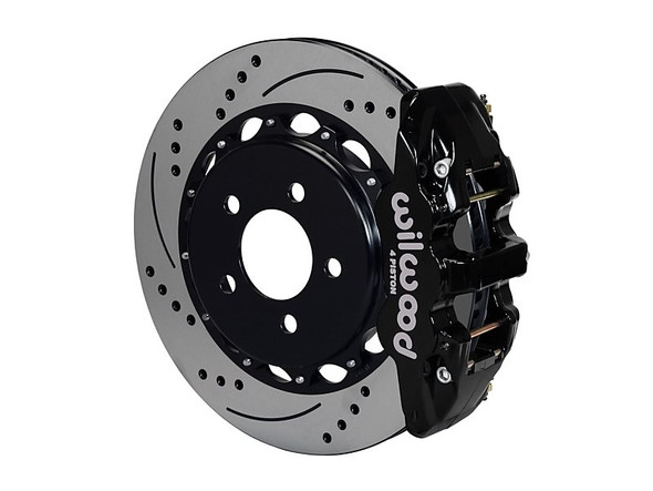 ロッド BLACKSTAR Solid S64-S FULL AUTO WHIP Wilwood AERO4 Rear Big Brake Kit, Black 4 Piston Calipers, 14.25