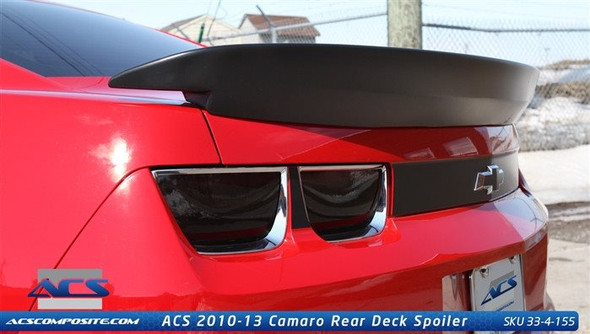 ACS Z28 Style Rear Spoiler w/ Gloss Black Wicker Bill, Satin Black :: 2010, 2011, 2012, 2013 Camaro Convertible