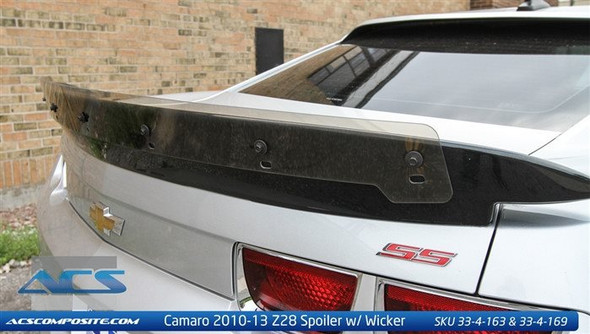 ACS Z28 Style Rear Spoiler w/ Gloss Black Wicker Bill, Unpainted Primer :: 2010, 2011, 2012, 2013 Camaro