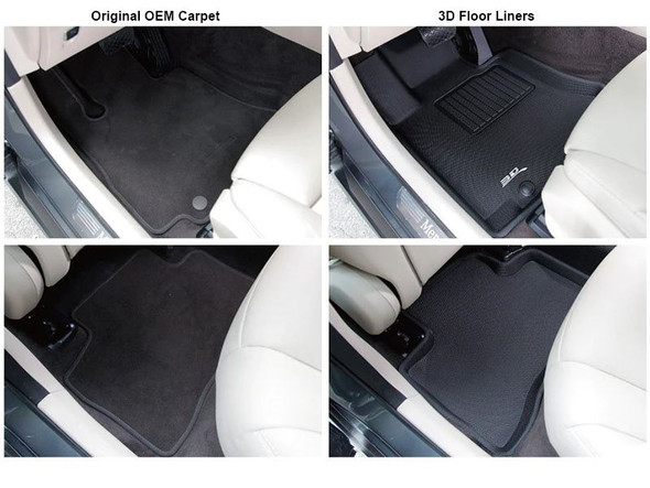 3D MAXpider Kagu All-Weather Floor Liners, Front and Rear, Black :: 2016-2024 Camaro