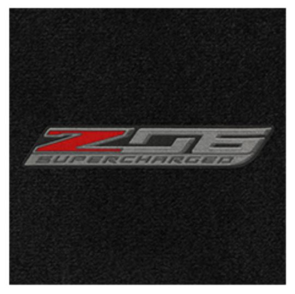 Lloyd 2pc Ultimat Floor Mats, Black w/ Z06 Supercharged Logo :: 2014-2019 C7 Corvette