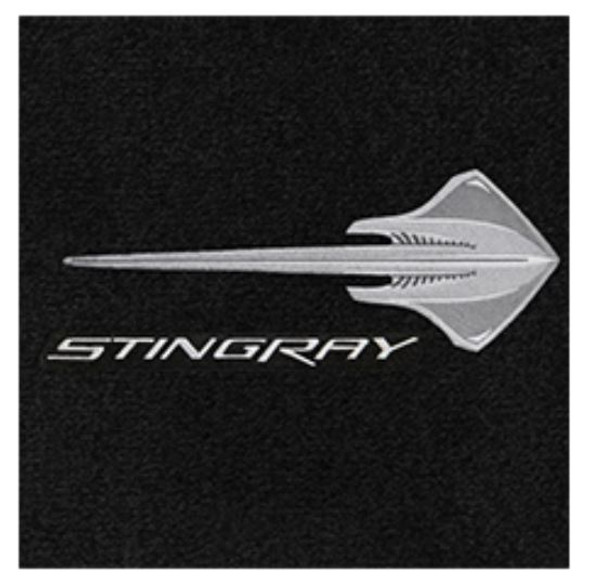 Lloyd 2pc Ultimat Floor Mats, Black w/ Silver C7 Stingray Emblem & "Stingray" Logo :: 2014-2019 C7 Corvette