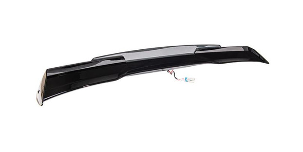 EOS Rear Truck Spoiler Wing Extension, Painted Glossy Black w/ Light Tinted Wickerbill :: 2005-2013 C6 Corvette