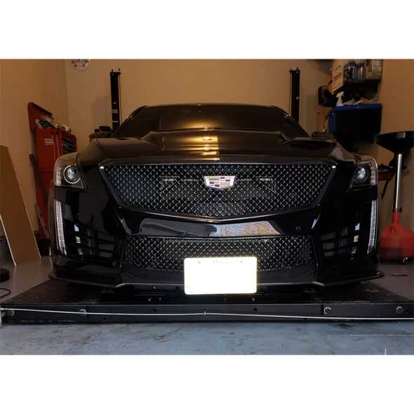STO N SHO Quick-Release Front License Plate Bracket :: 2016-2019 Cadillac CTS-V w/Carbon Fiber Spoiler