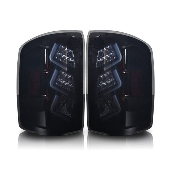 Winjet LED Taillights, Black Housing, Smoked Lens :: 2014-2015 GMC Sierra 1500
