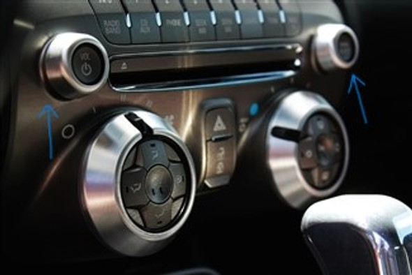 Billet Customs Radio Control Knob Covers 2PC, Satin :: 2010-2015 Camaro - Clearance