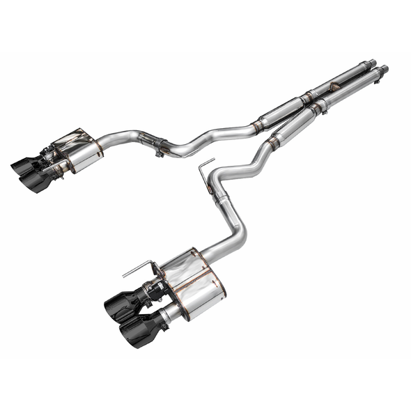 AWE SwitchPath 3" Cat-Back Exhaust System w/4" Quad Diamond Black Tips :: 2024 Ford Mustang GT