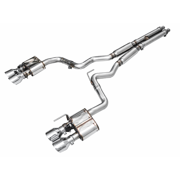 AWE SwitchPath 3" Cat-Back Exhaust System w/4" Quad Chrome Tips :: 2024 Ford Mustang GT