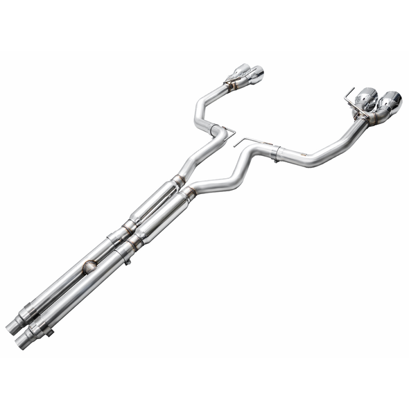 AWE Track Edition 3" Cat-Back Exhaust System w/4" Quad Chrome Tips :: 2024 Ford Mustang GT