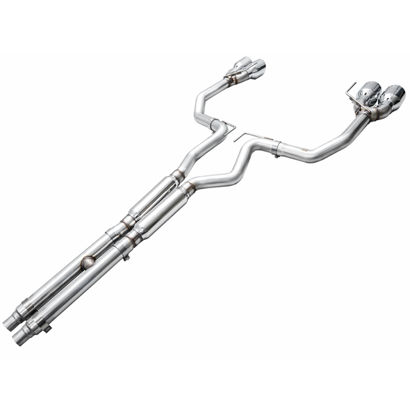 AWE Track Edition 3" Cat-Back Exhaust System w/5" Quad Chrome Tips :: 2024 Ford Mustang Dark Horse